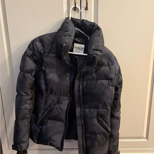 SAM Black and Gray Camouflage Puffer Jacket